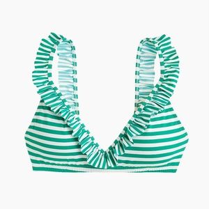 Ruffle trim bikini top x J Crew New with tags